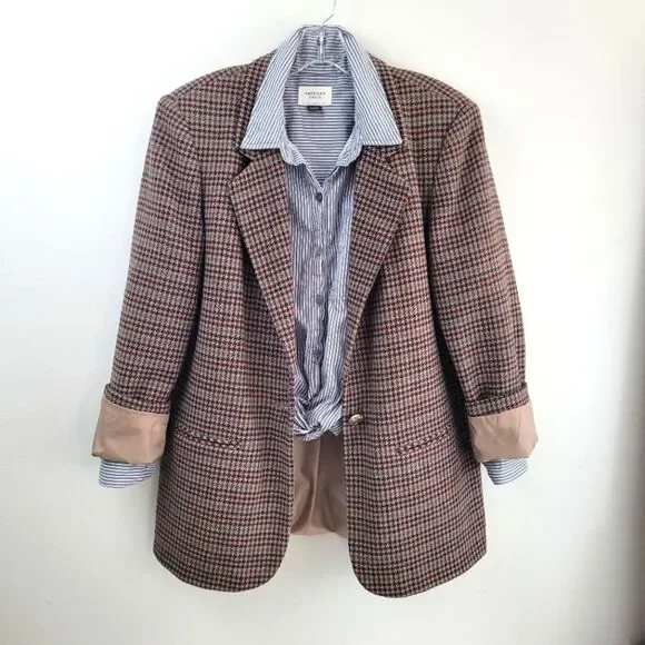 VTG Sag Harbor tweed wool blazer jacket - Picture 2 of 12